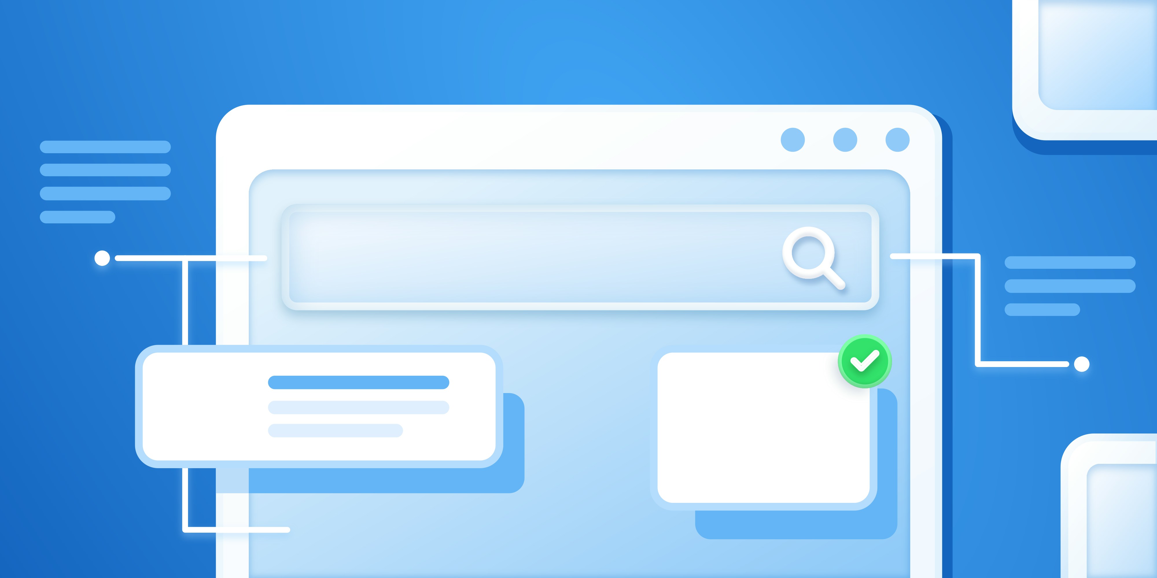 browser interface with search bar and annotations.