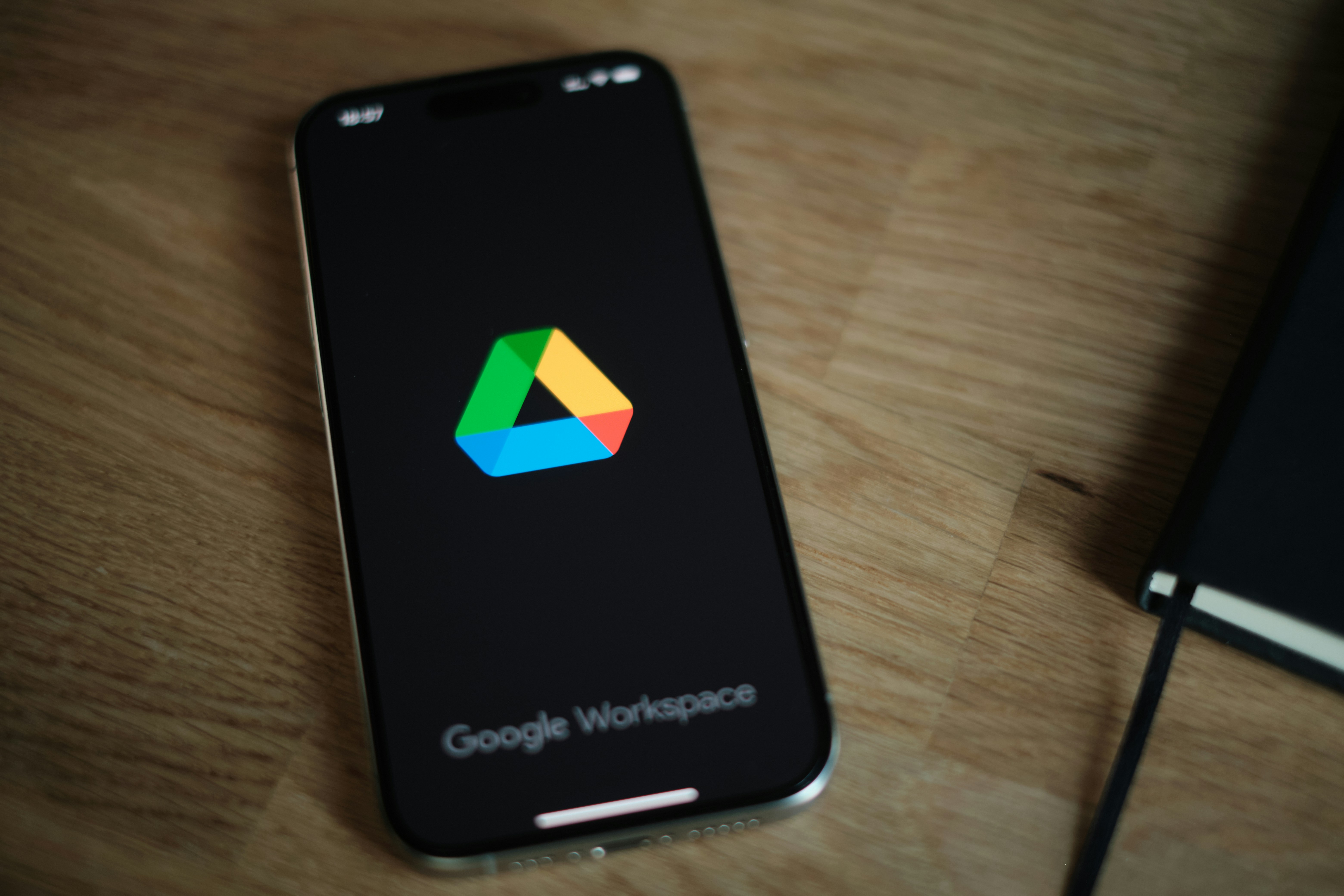 Smartphone displaying Google Workspace logo
