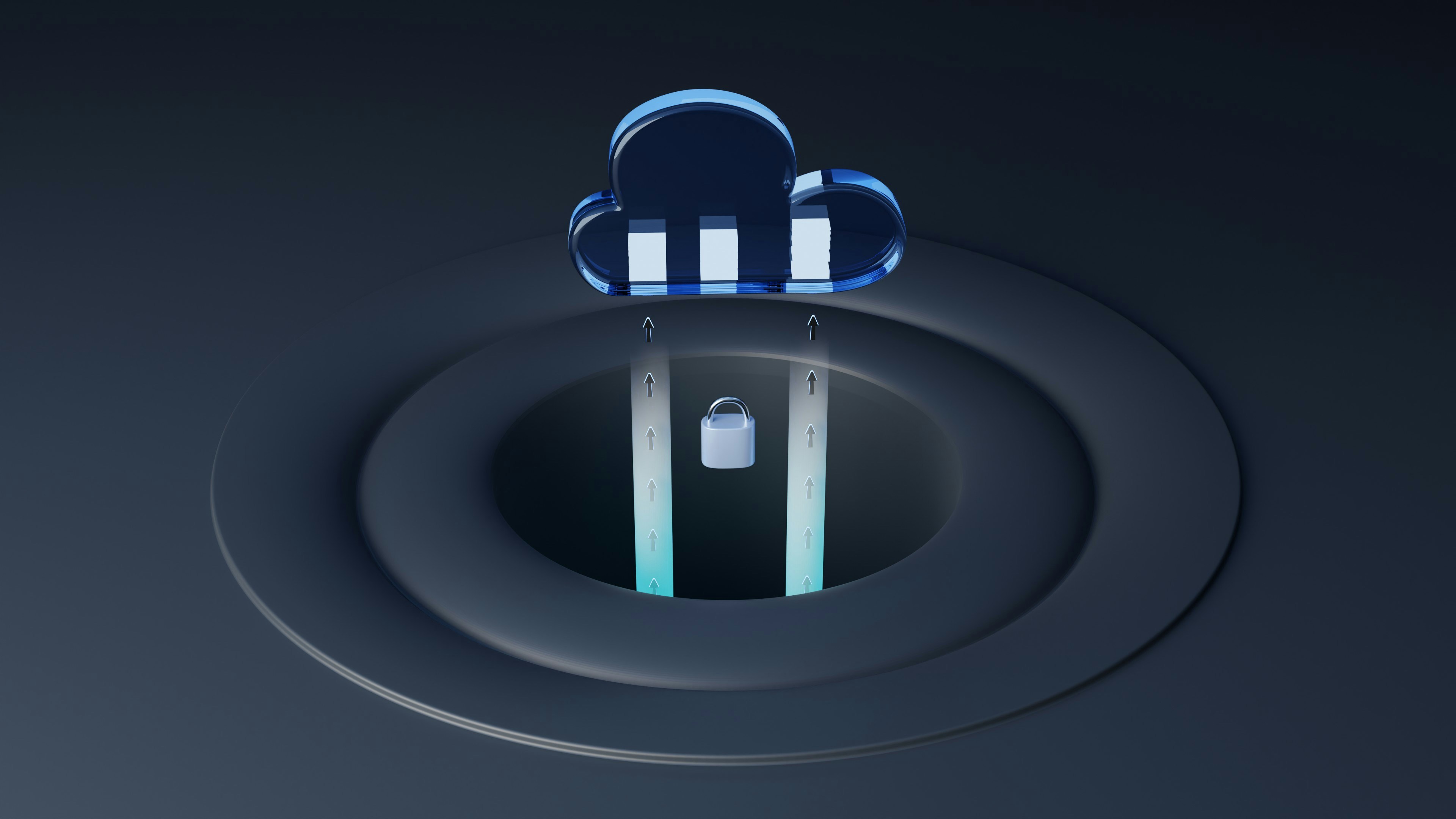 Cloud icon with lock symbolizing secure cloud computing.