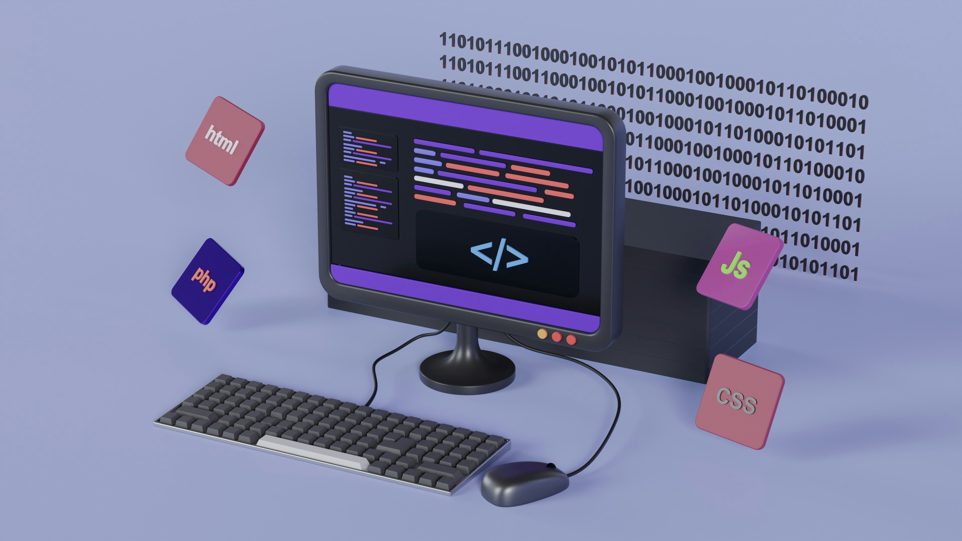 A computer monitor displaying coding software